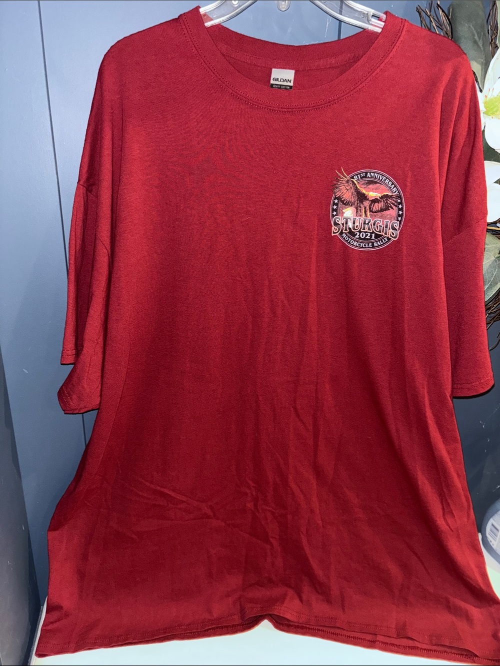 Sturgis 2021 Men’s Motorcycle Rally Graphic Tee - Bold Red/Maroon